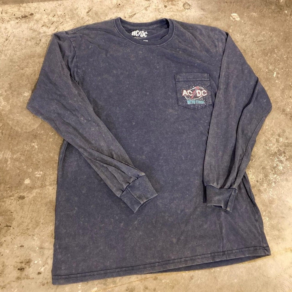 AC/DC Blue Long Sleeve Tee Classic Style